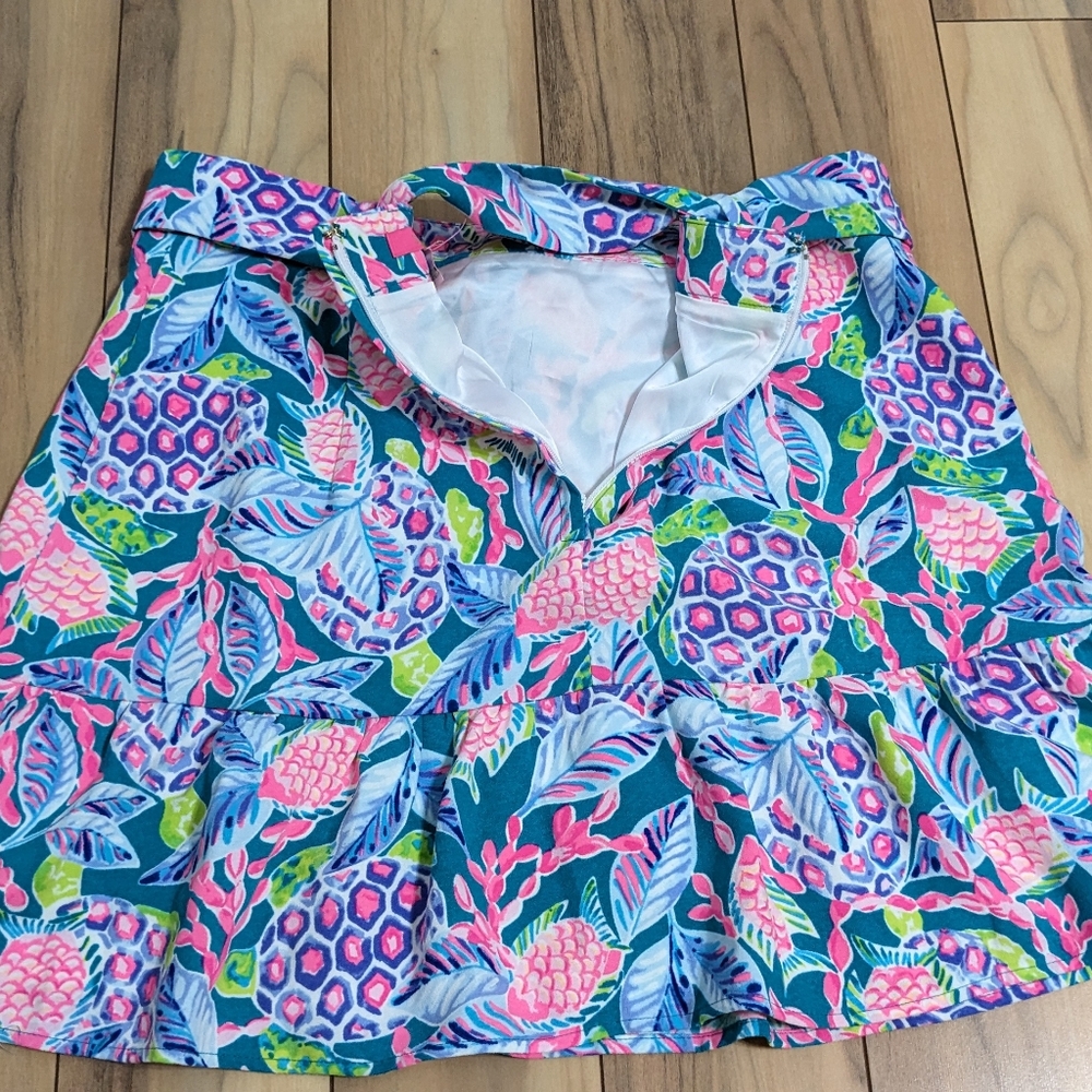NWT! Lilly Pulitzer Debbie Skirt Maldives Green Turtle Wave Size 14 - Picture 8 of 14